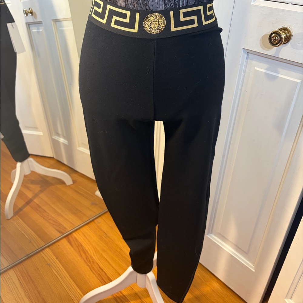 Versace Black and Gold Logo Underwear Leggings
